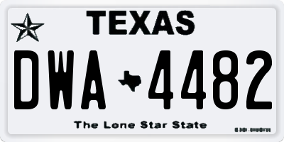 TX license plate DWA4482
