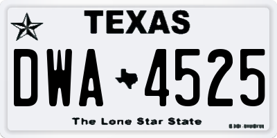 TX license plate DWA4525