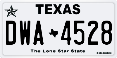 TX license plate DWA4528