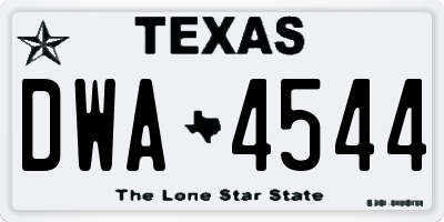 TX license plate DWA4544
