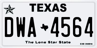 TX license plate DWA4564