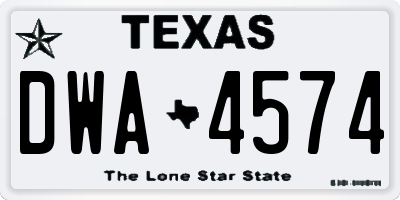 TX license plate DWA4574