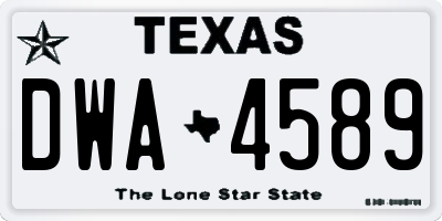 TX license plate DWA4589