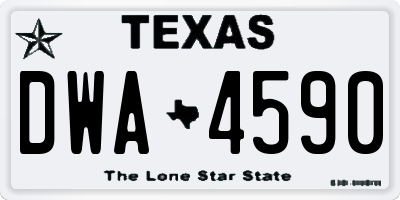TX license plate DWA4590
