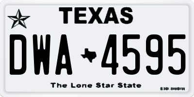 TX license plate DWA4595