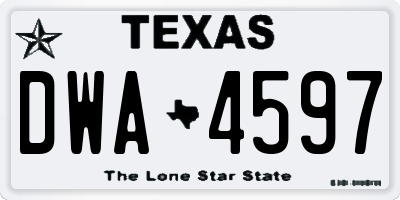 TX license plate DWA4597