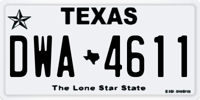 TX license plate DWA4611