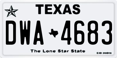 TX license plate DWA4683