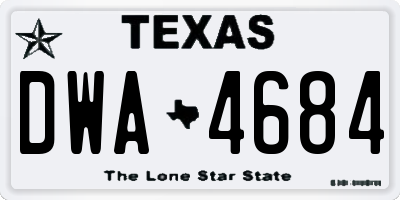 TX license plate DWA4684