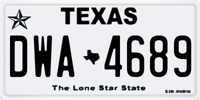 TX license plate DWA4689