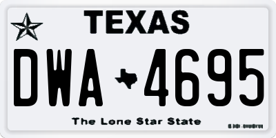 TX license plate DWA4695