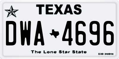 TX license plate DWA4696