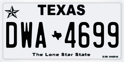 TX license plate DWA4699