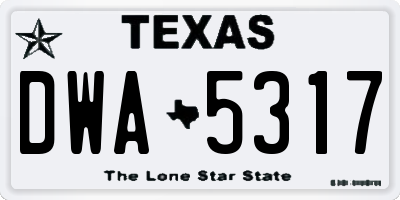 TX license plate DWA5317