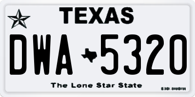 TX license plate DWA5320