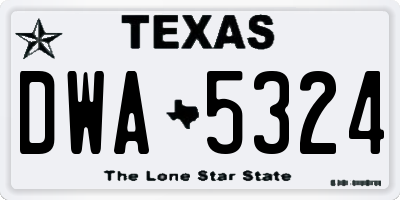 TX license plate DWA5324