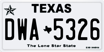 TX license plate DWA5326