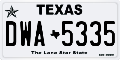 TX license plate DWA5335