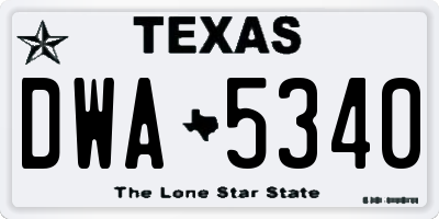 TX license plate DWA5340
