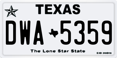 TX license plate DWA5359