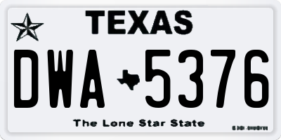 TX license plate DWA5376