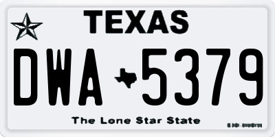 TX license plate DWA5379
