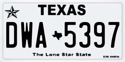 TX license plate DWA5397