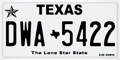 TX license plate DWA5422