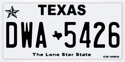 TX license plate DWA5426