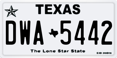 TX license plate DWA5442