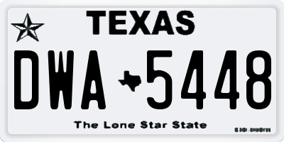 TX license plate DWA5448