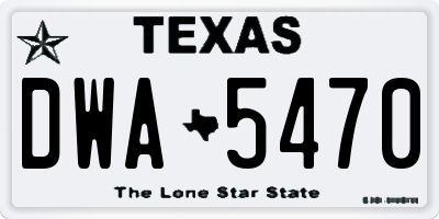 TX license plate DWA5470