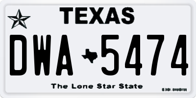 TX license plate DWA5474
