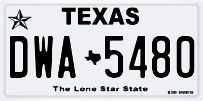 TX license plate DWA5480