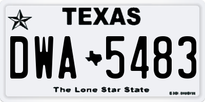 TX license plate DWA5483