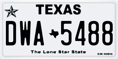 TX license plate DWA5488