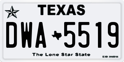 TX license plate DWA5519