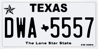 TX license plate DWA5557