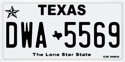 TX license plate DWA5569
