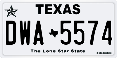 TX license plate DWA5574