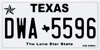 TX license plate DWA5596