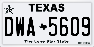 TX license plate DWA5609