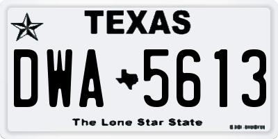 TX license plate DWA5613