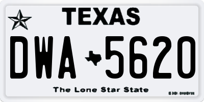 TX license plate DWA5620