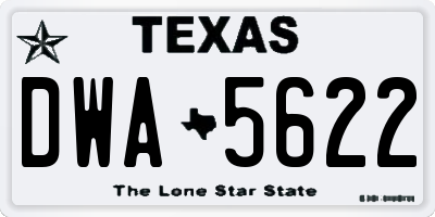 TX license plate DWA5622