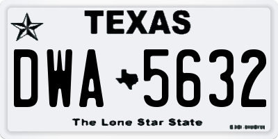 TX license plate DWA5632
