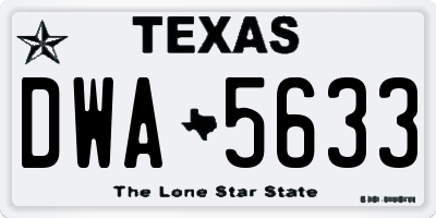 TX license plate DWA5633