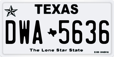 TX license plate DWA5636