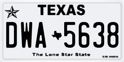 TX license plate DWA5638