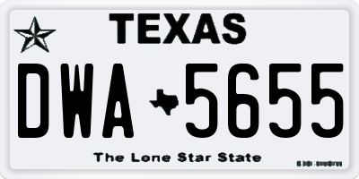 TX license plate DWA5655